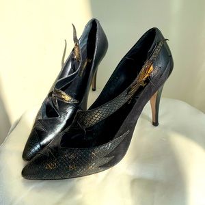 Vintage 80s Leather Stiletto Pumps